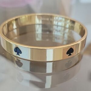Gold Kate Spade Bangle with Black Spade Accents